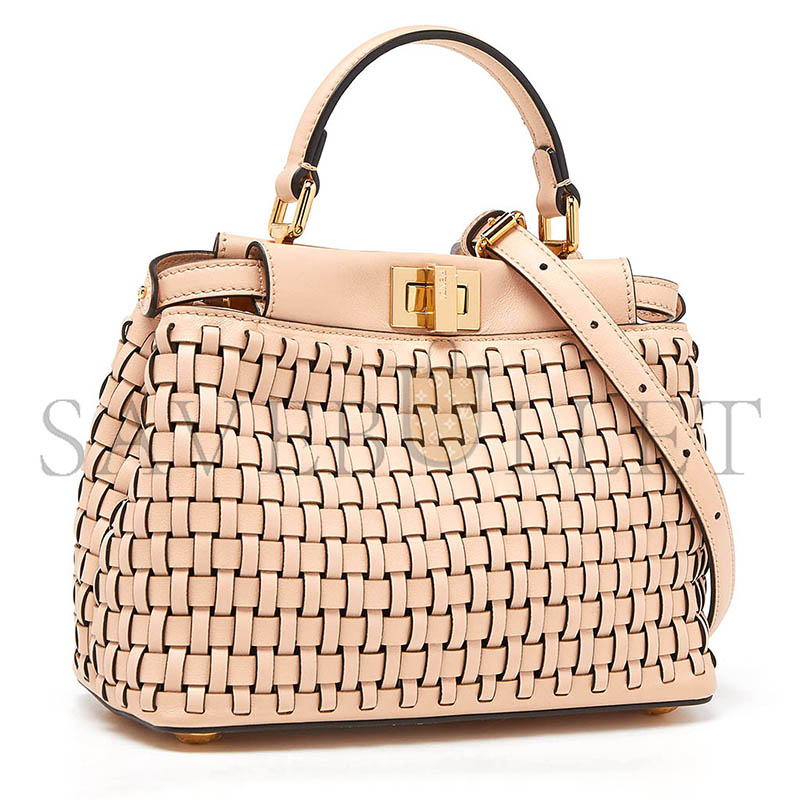FENDI MINI PEEKABOO WOVEN HANDLE BAG (24*18.5*10.5cm) 